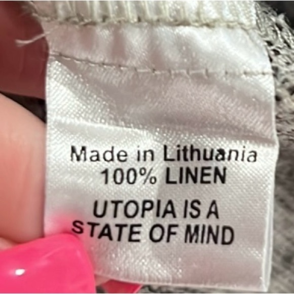 Flax grayish tan long sleeve linen tunic top size medium - Picture 7 of 10